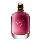 Flacon de parfum TIARA Emporio Armani Power of You en verre rose profond avec bouchon métallique brillant